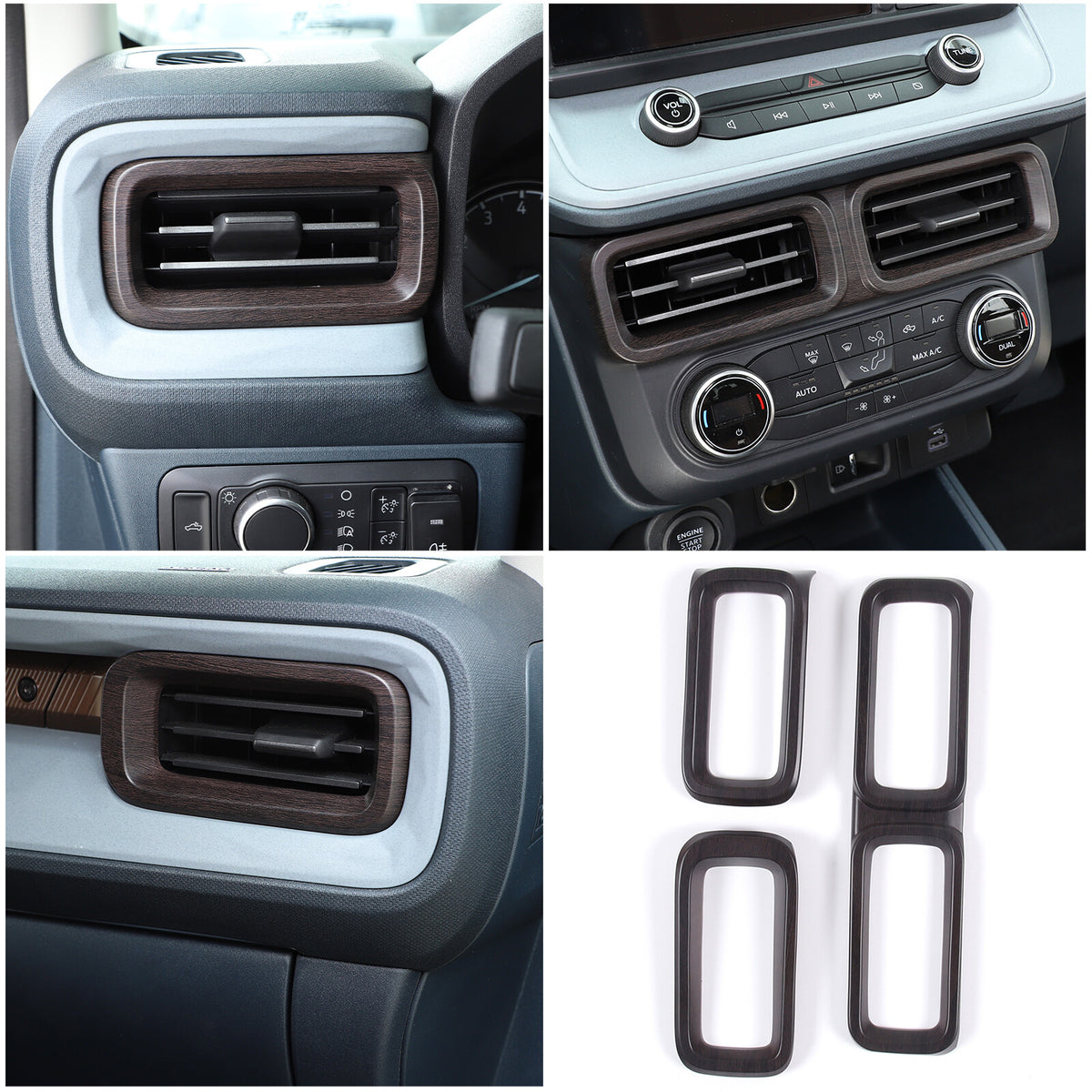Oak Wood Grain Interior Decor Trim Cover Set Kit Fits Ford Maverick 2022-2024 25