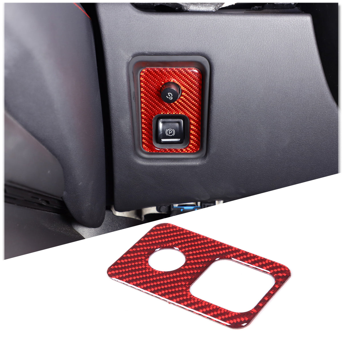 Red Soft Carbon Fiber Interior Decor Trim Kit Cover Set For Corvette C8 20-25 104