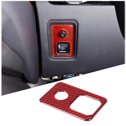 Red Soft Carbon Fiber Interior Decor Trim Kit Cover Set For Corvette C8 20-25 104