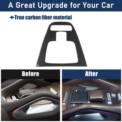 Real Carbon Fiber Gear Shift Panel Trim Cover For Benz GLE V167/GLS X167 2020+ 7