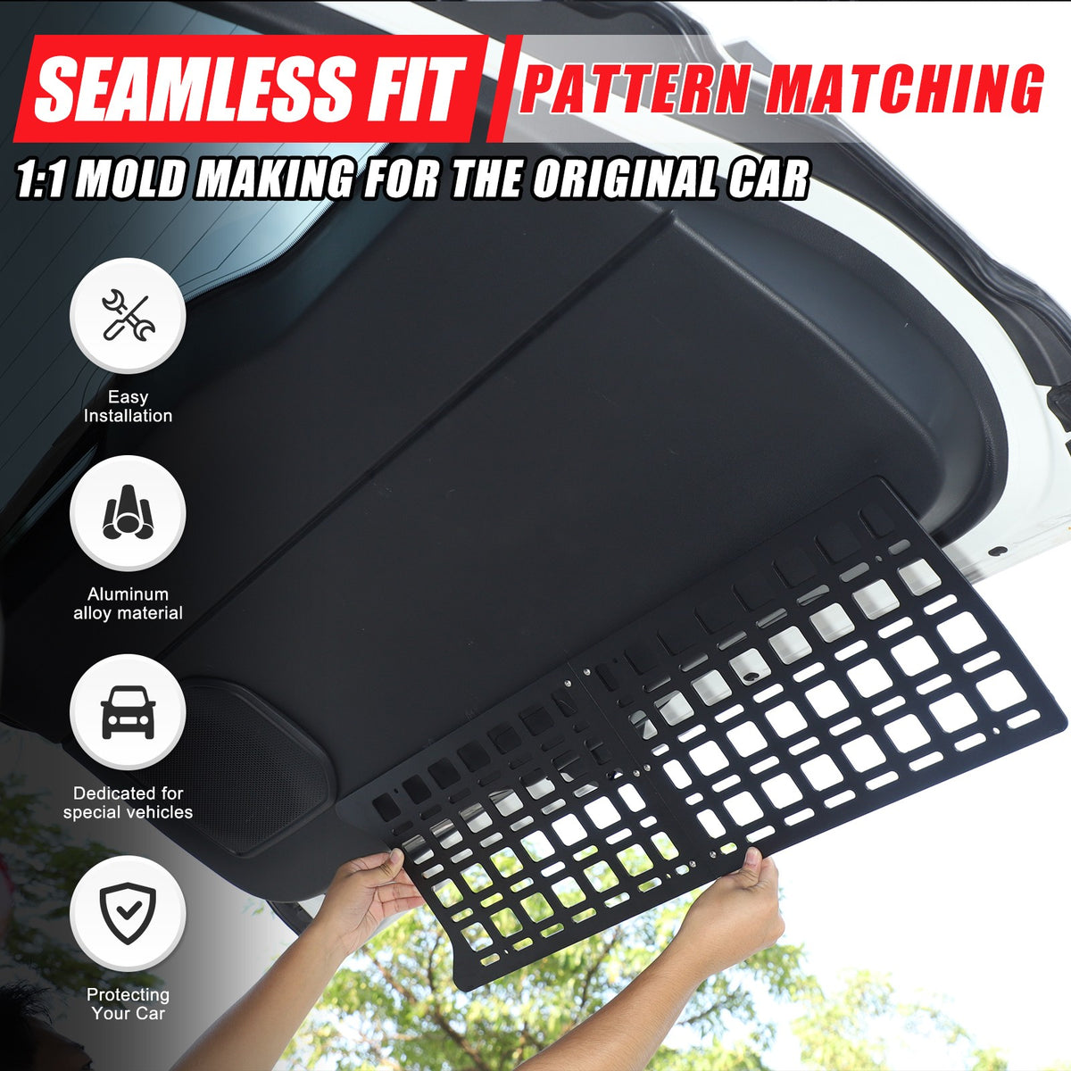 Tailgate Expansion Net Plate Table Molle Panel For Toyota Land Cruiser Prado 24+ 6