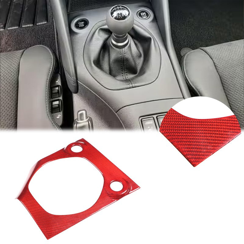 Red Real Carbon Fiber Center Gear Shift Base Trim For Nissan 400Z Z34 MT 2023+ 17