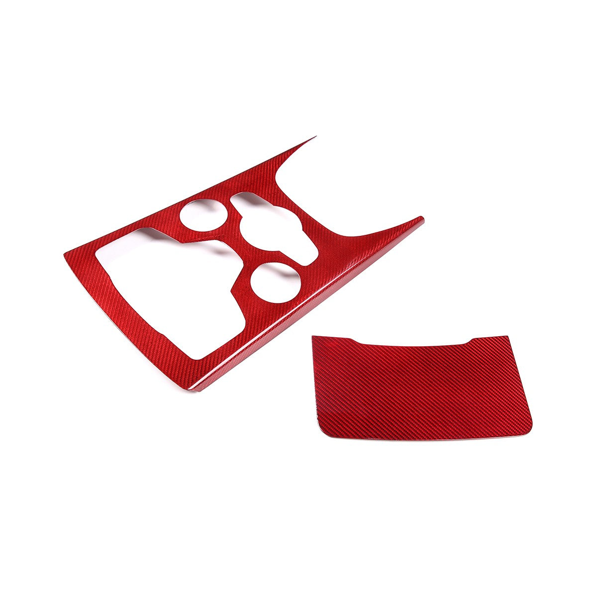 Red Real Carbon Fiber Large Gear Shift Panel Trim For Alfa Romeo Stelvio 2020-23 12