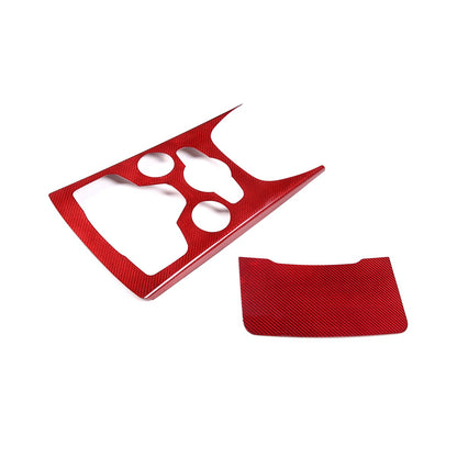Red Real Carbon Fiber Large Gear Shift Panel Trim For Alfa Romeo Stelvio 2020-23 12