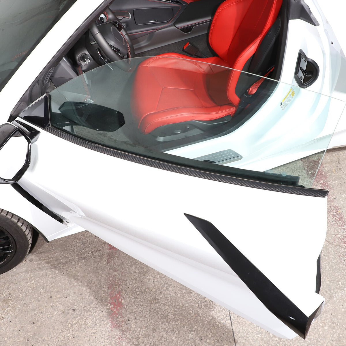 Real Carbon Window Sill Strip Cover Trim For Corvette C8 Coupe Z51 Z06 20+ US 11