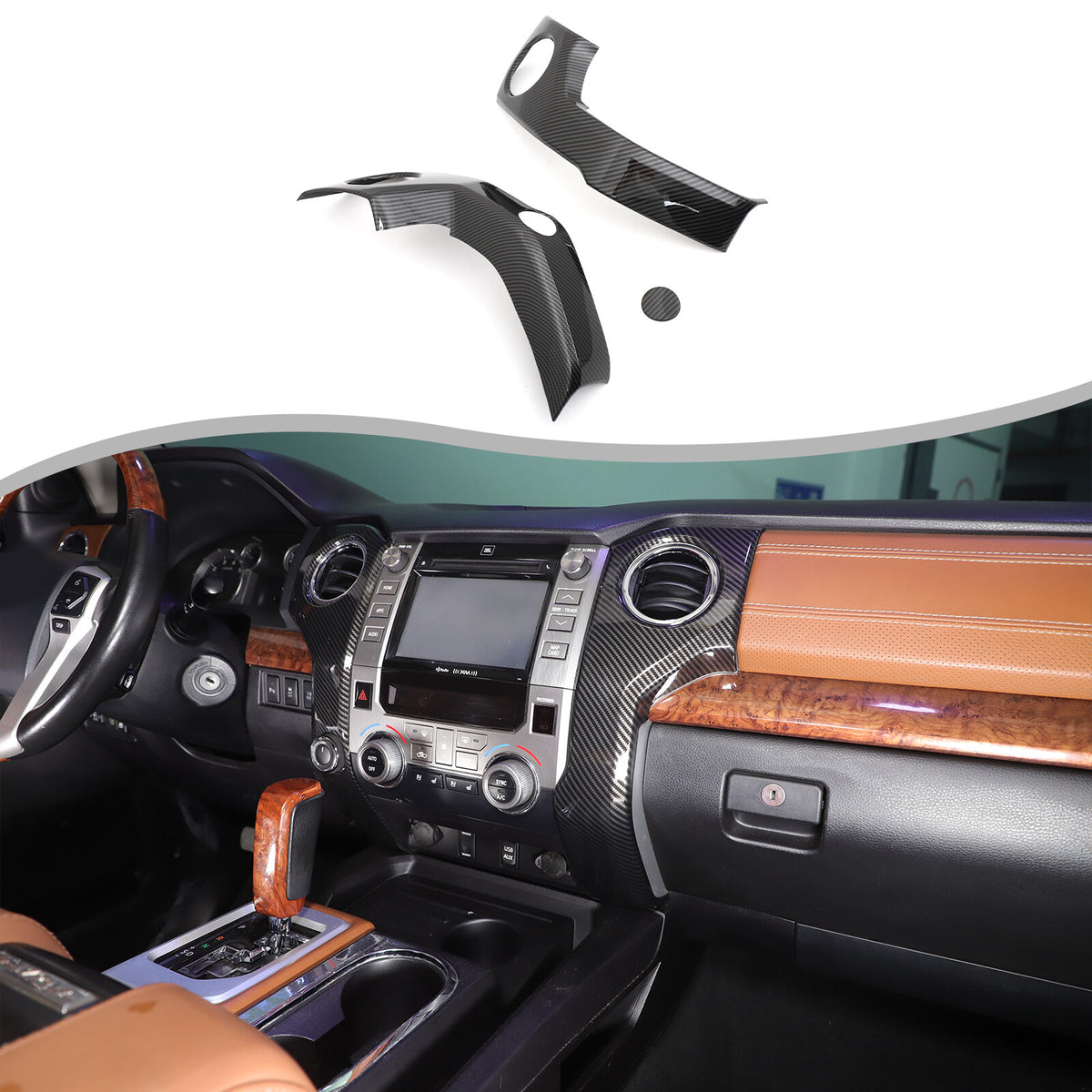 For Toyota Tundra 2014-2021 ABS Carbon Interior Side Air Vent Outlet Covers 2