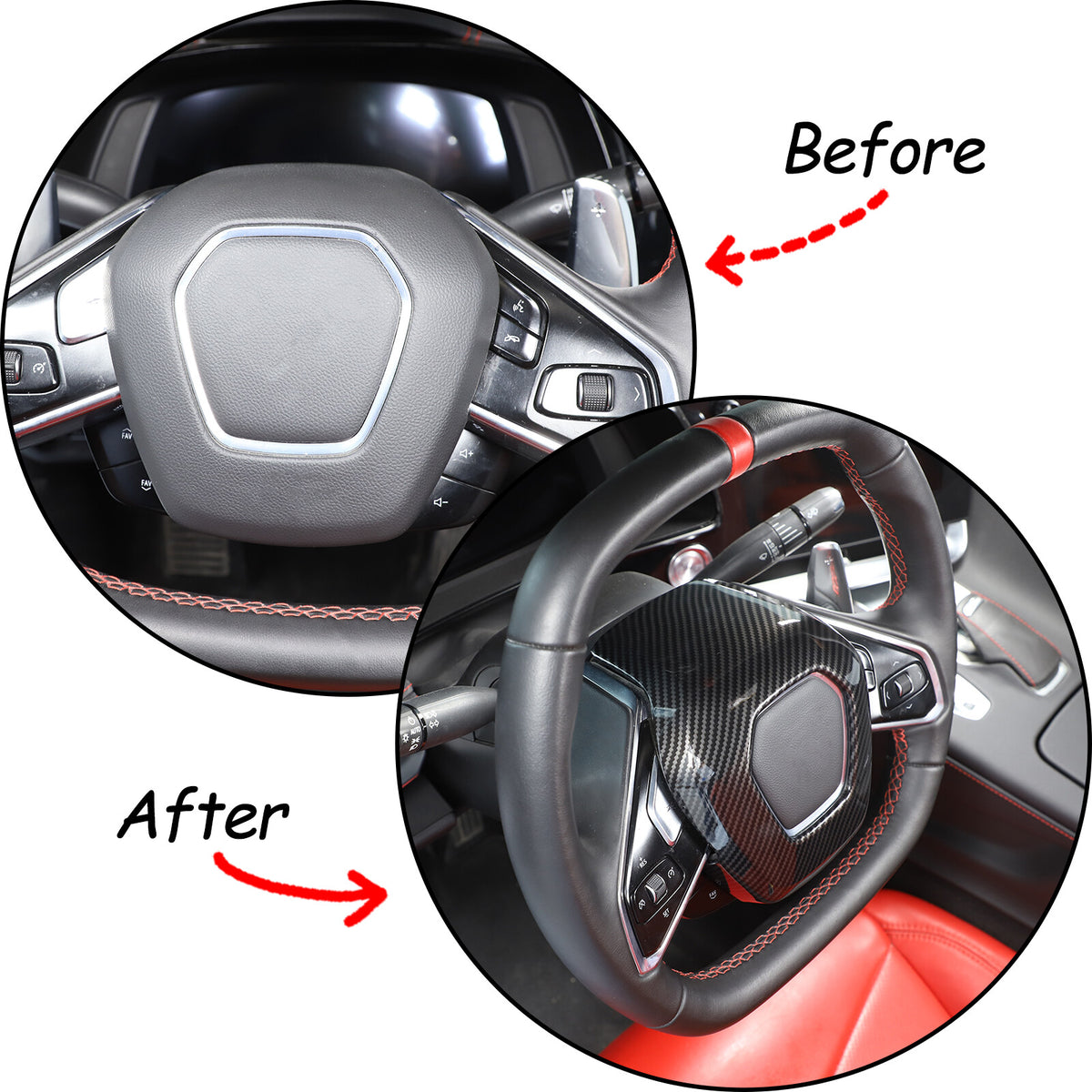 Carbon Fiber ABS Interior Full Decor Cover Trim Kit For Corvette C8 2020-2025 - Styles 51-55 22