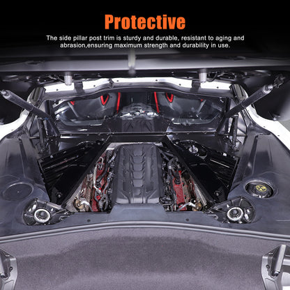 Glossy Black ABS Engine Bay Panel Plate Cover Guard For Corvette C8 Z06 2020-26 16