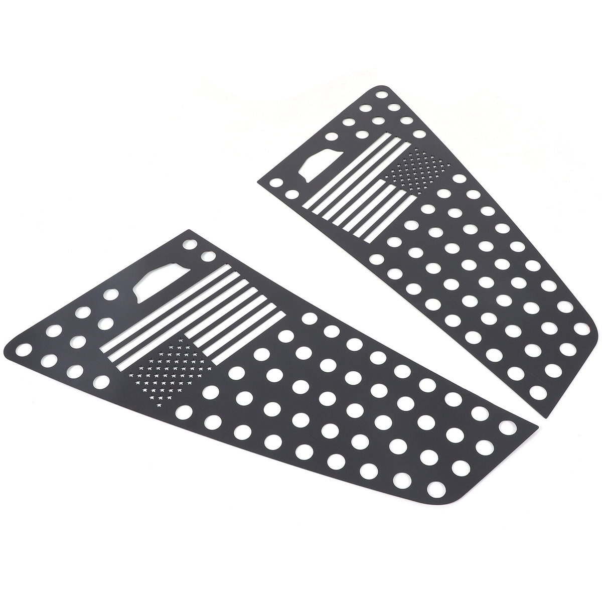 Black US Flag Alloy Window Center Pillar Trim For Cadillac Escalade 2021-2025 3