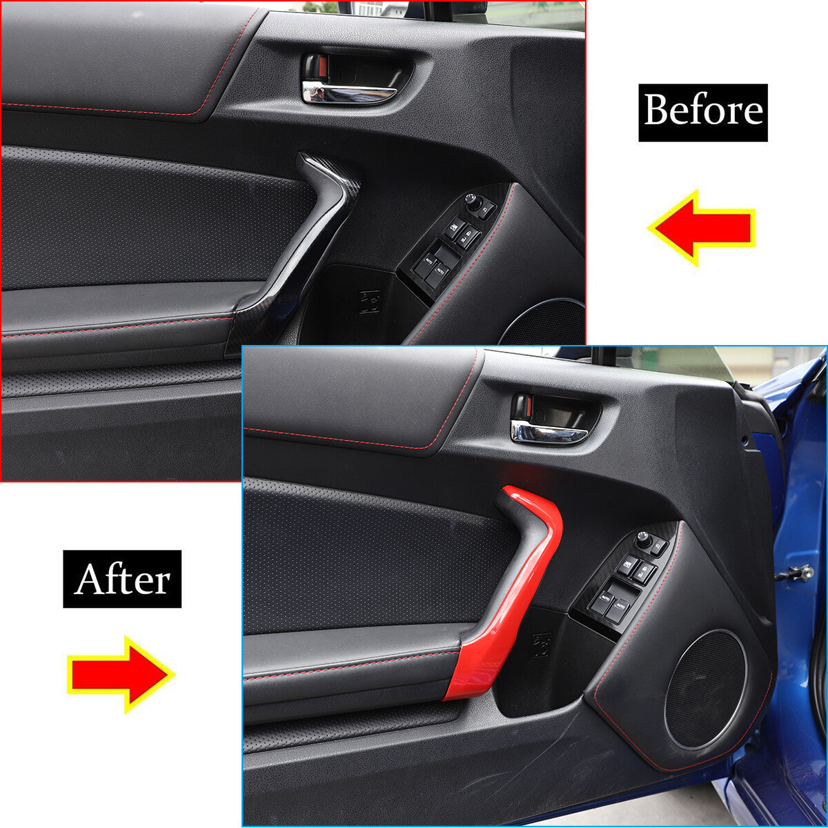 Interior Decorative Trim Red ABS For Toyota 86 Subaru BRZ 12-20 Scion FR-S US 9