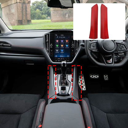 Red Real Carbon Fiber Gear Shift Side Panel Trim For Subaru WRX VB AT 2022+ 13