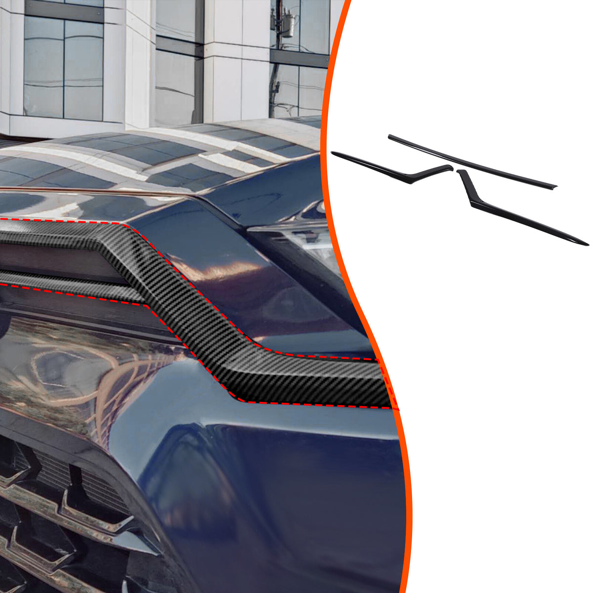 Glossy Black ABS Front Hood Trim Strip Trim For Toyota Grand Highlander 2024+ US 17