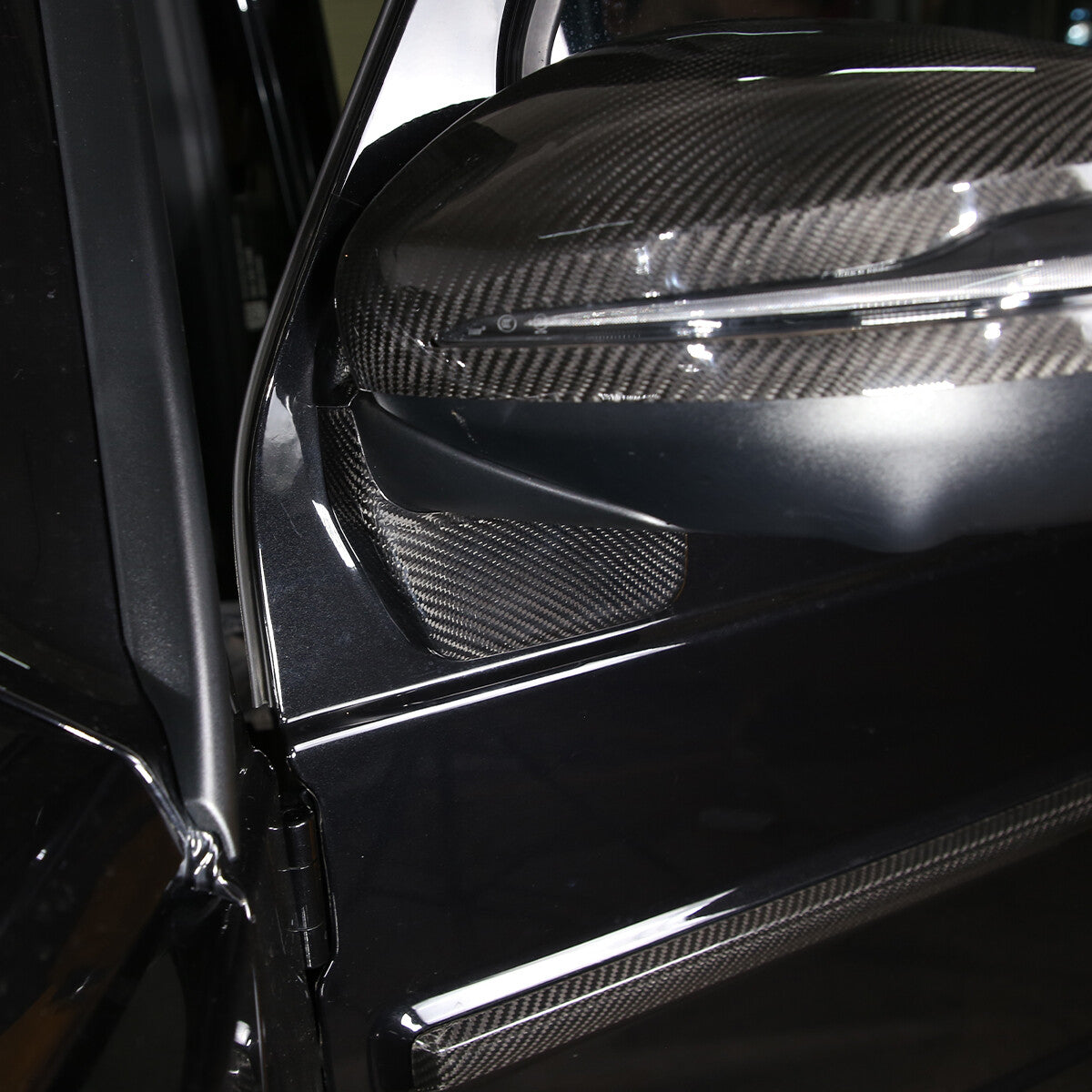 Carbon Fiber rearview mirror base cover trim decor For Benz G-Class W463 19-20 4