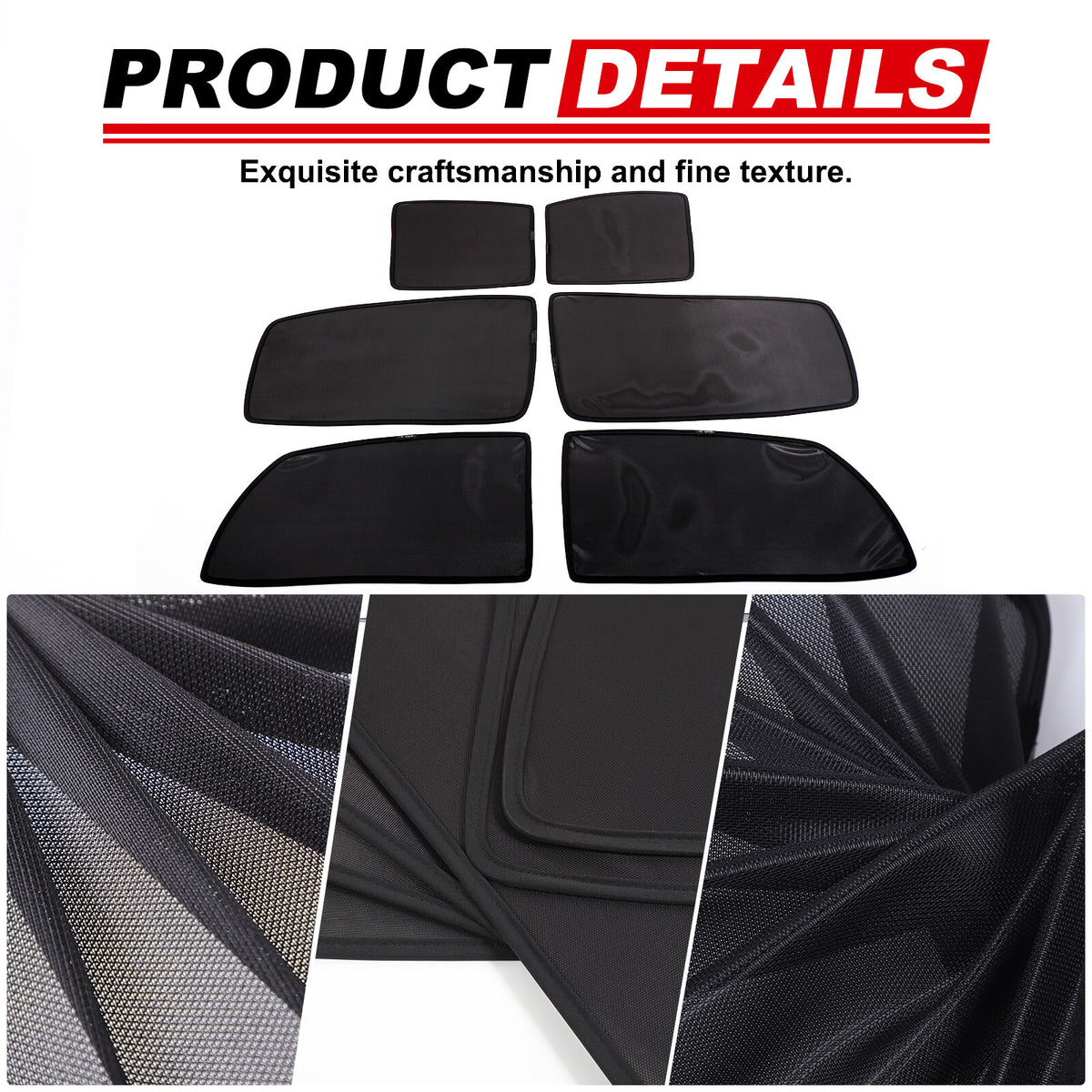 Black Window Screen Sun Shade Mesh Cover Windshield for Toyota Tundra 2007-21 US 16