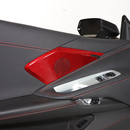 Red Real Carbon Fiber Full Interior Set Decor Trim Kit for Corvette C8 20-25 - Styles 51-55 60