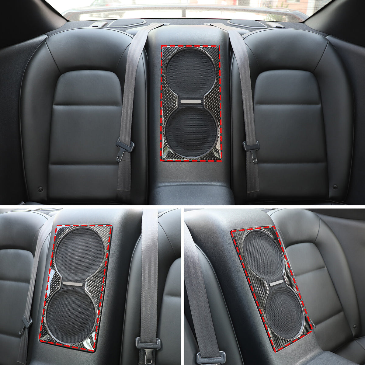 Real Carbon Fiber Rear Seat Audio Speaker Panel Trim For Nissan GTR R35 2008-16 7
