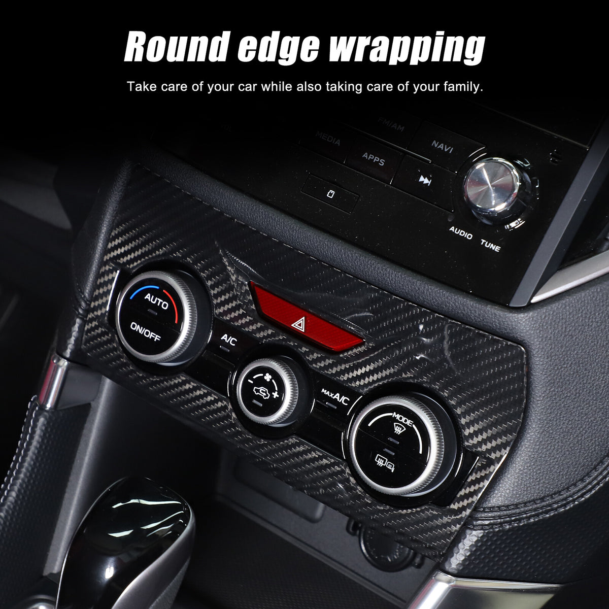 Real Carbon Fiber Air Condition Panel Trim Cover for Subaru Forester 19-24 10