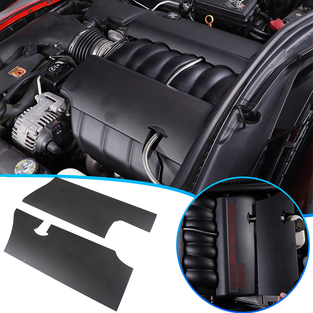 Matte Real Carbon Fiber Engine hood Protection Cover Trim for corvette C6 05-13 1