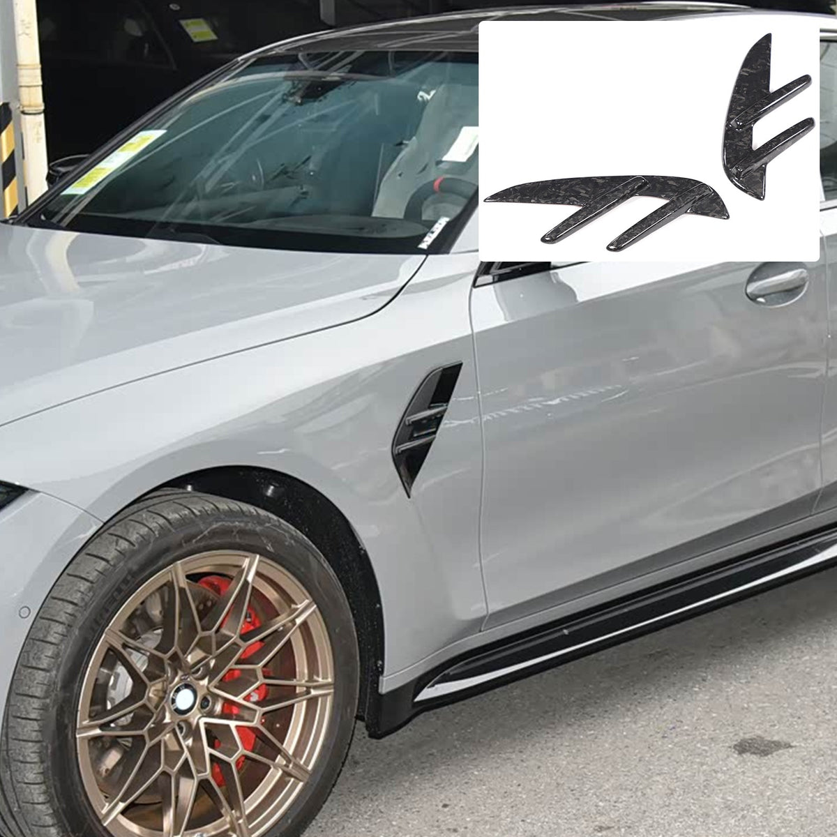 Forged Real Carbon Fiber Fender Side Molding Trim For BMW M3 G80/M4 G82 2021+ 9