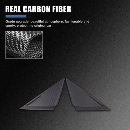 Matte Real Carbon Fiber Front A-Pillar Triangle Trim For Nissan GTR R35 2008-16 17