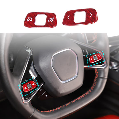 Red Real Carbon Fiber Full Interior Set Decor Trim Kit for Corvette C8 20-25 - Styles 51-55 16