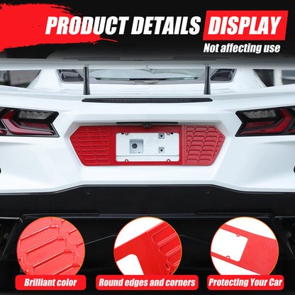 Alloy Rear License Plate Filler Trim Cover For Corvette C8 Stingray Z51 20+ 32