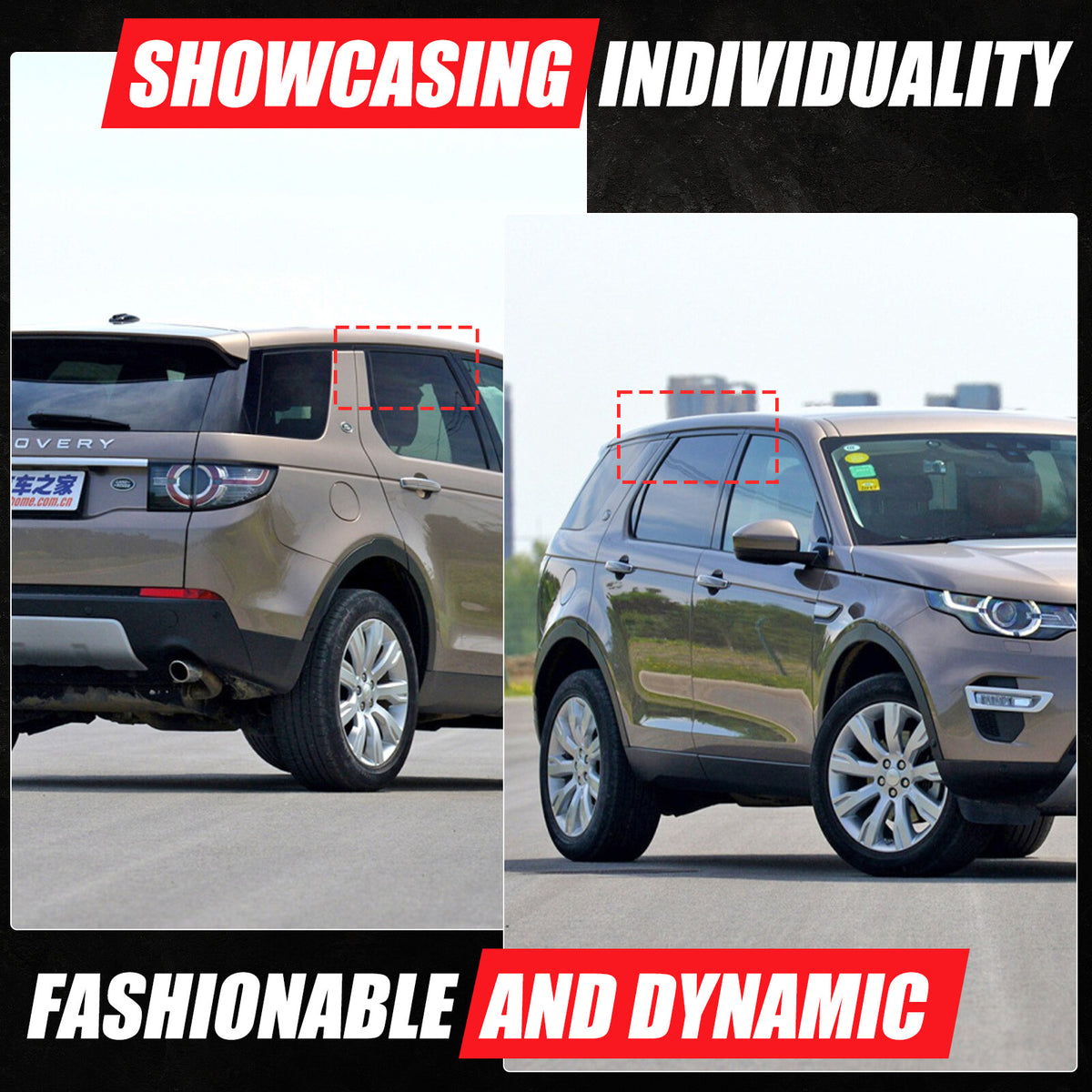 Rear Door Window Louver Air Vent Panel Trim Cover For LR Discovery Sport 2015-25 11