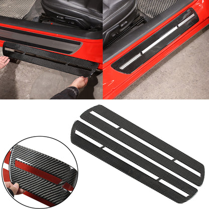 Carbon Fiber Door Sill Pedal Decorative Trim Sticker For Corvette C6 2005-13 US 1