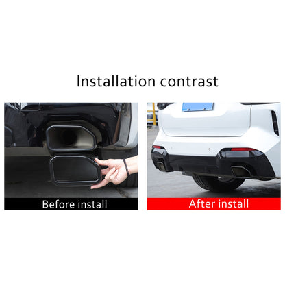 Steel Glossy Black Exhaust Tailpipe Tip Trim For BMW X3 G01 X4 G02 2022-2024 9
