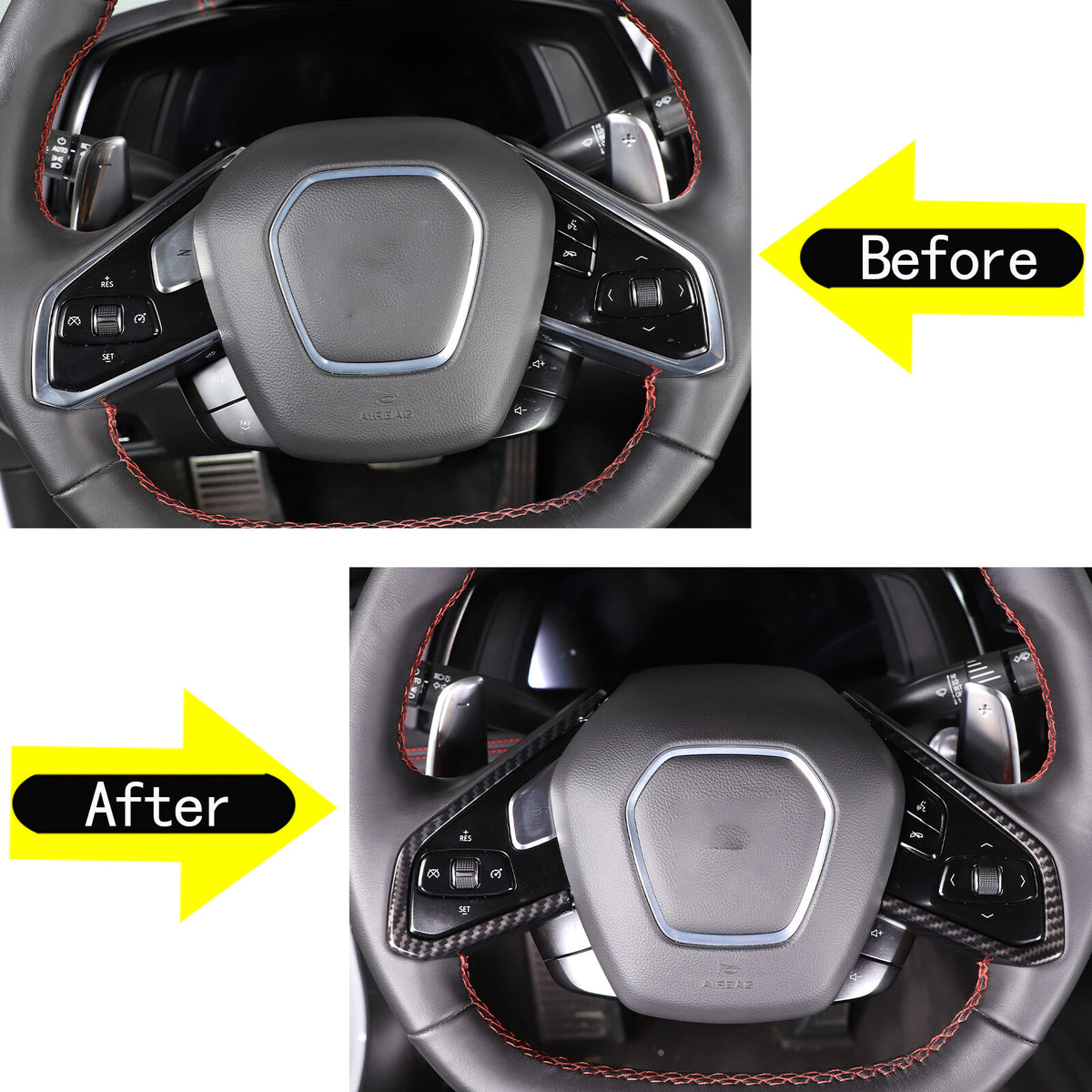Carbon Fiber ABS Center Console Trim Cover Trim Set For Corvette C8 2020-2026 18