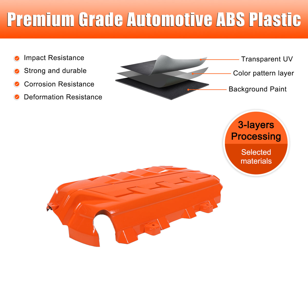 Orange Replacement Engine hood panel Trim Cover For Corvette C8 2020-26 17