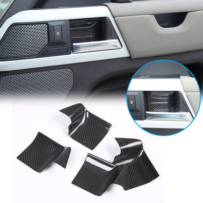 Real Carbon fiber Inner Door Handle Bowl Cover Trim For LR Defender 110 2020-24 3