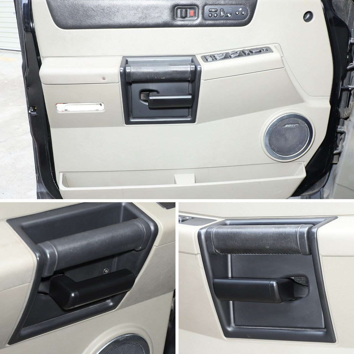 Matte Black ABS Interior Door Handle Cover Trim For Hummer H2 2003-2007 5