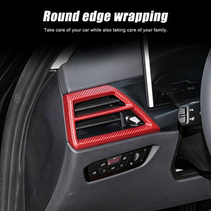Red Real Carbon Fiber Side Air Vent Trim Cover For BMW 3 Series 2025+ 17