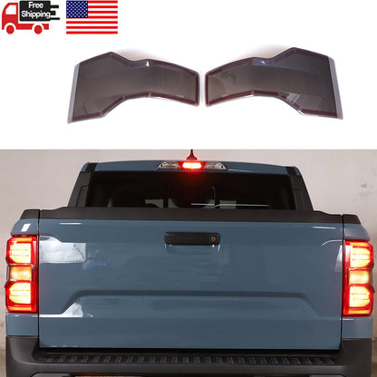 Smoked Black Front Rear Tail Light Emblem Cover Trim For Ford Maverick 2022-2024 6