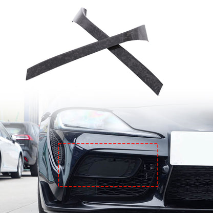 Forged Real Carbon Fiber Front Fog Light Lower Trim For Toyota Supra A90 2019+ 7