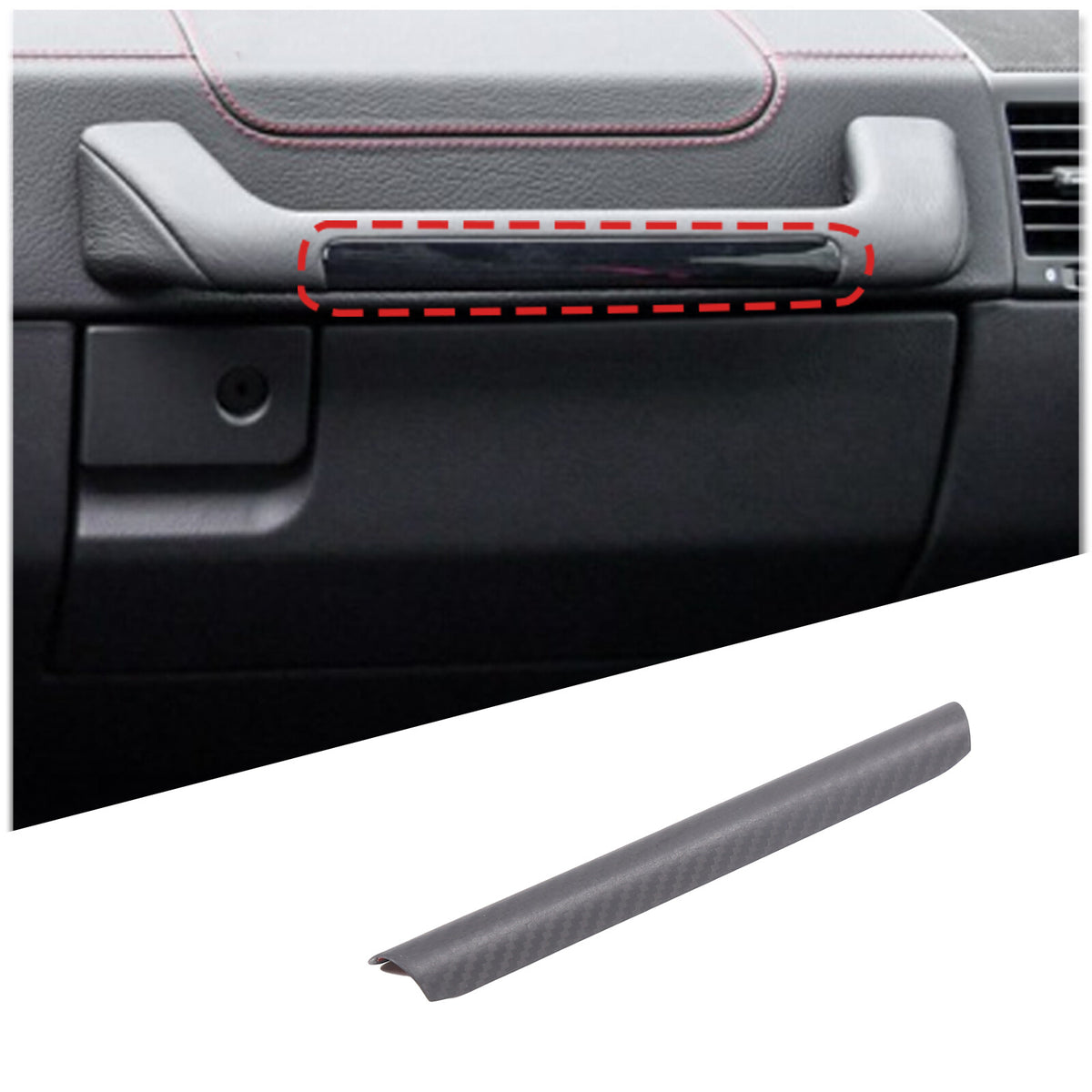 Matte Carbon Fiber Co-pilot Handle Panel Cover For Benz G-Class W463 G500 07-18 4