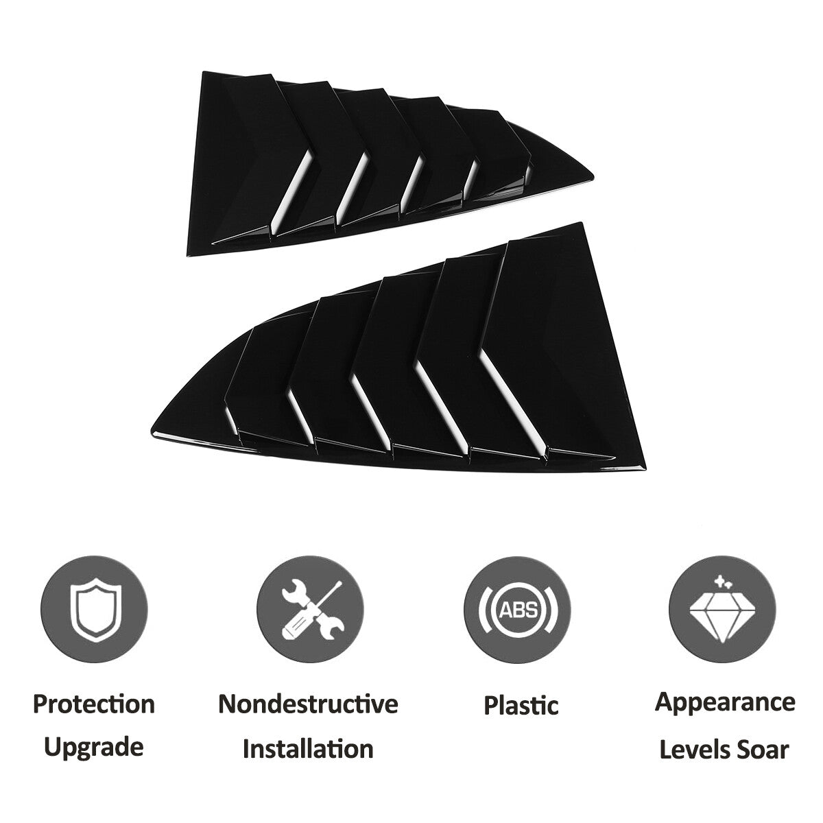 Black Rear Window Louvers Shutters Cover Trim For Toyota 86/Subaru BRZ 2022 6