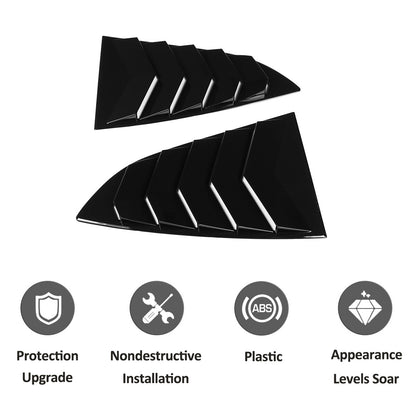 Black Rear Window Louvers Shutters Cover Trim For Toyota 86/Subaru BRZ 2022 6
