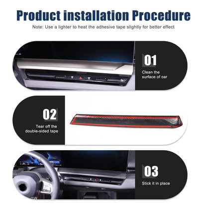 Real Carbon Fiber Navigation Screen Lower trim For BMW 5 Series G60 i5 2024+ 5