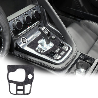 Forged Carbon Fiber Car Gear Shift Panel Cover Trim For Jaguar F-TYPE 2013-22 1