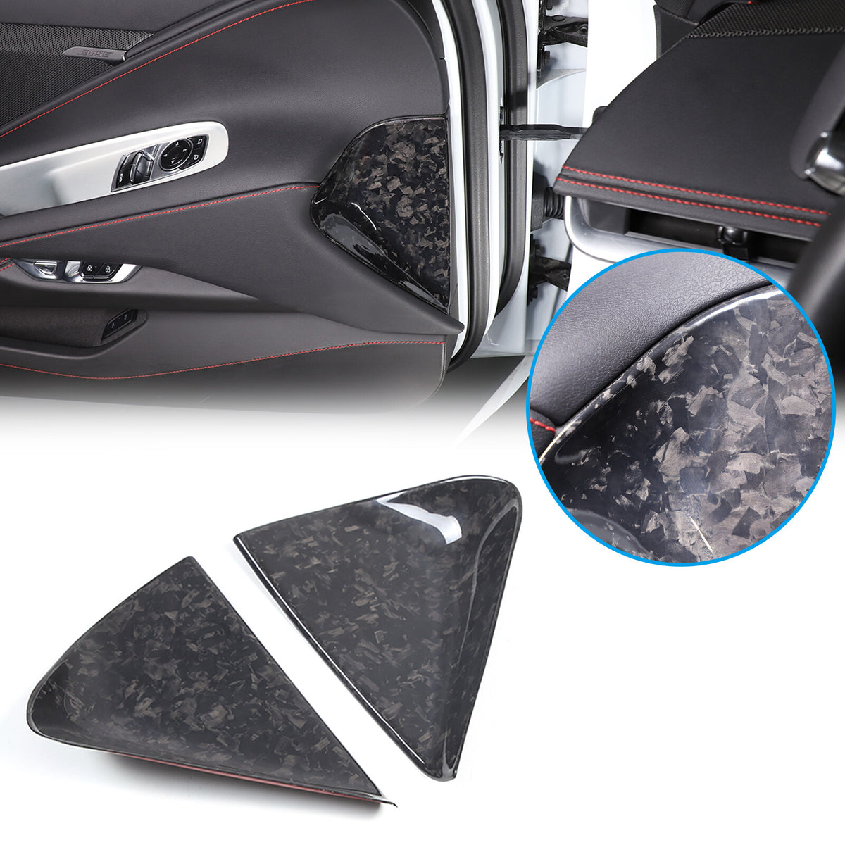 Forged Carbon Fiber Dashboard Side Air Outlet Vent Cover Trim For Corvette C8 18