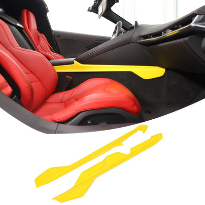 Yellow ABS Center Console Lower Armrest Box Panel Trim For Corvette C8 2020+ 16