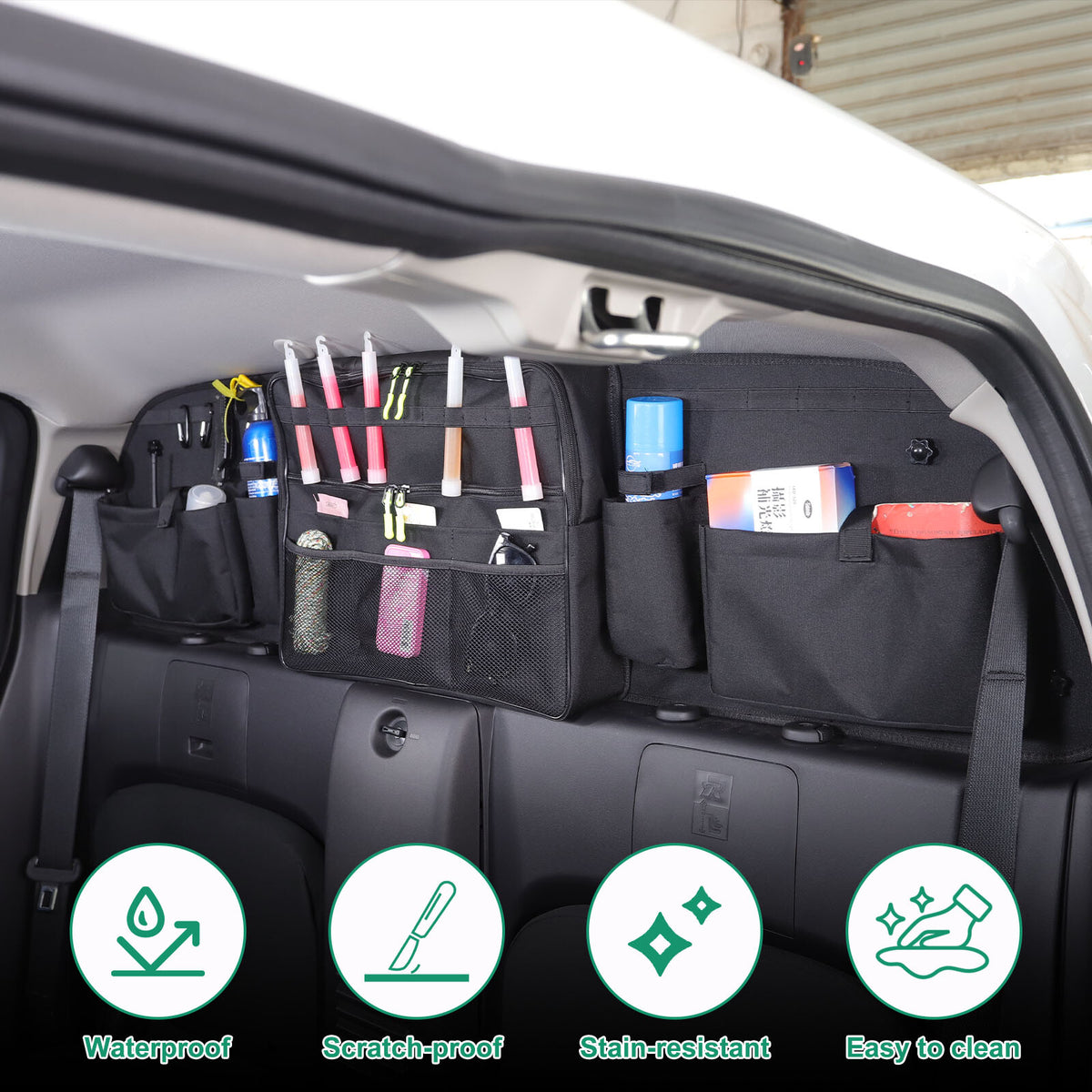 Rear Window Storage Bag Stowing Packet For Nissan Frontier 2022-24 12