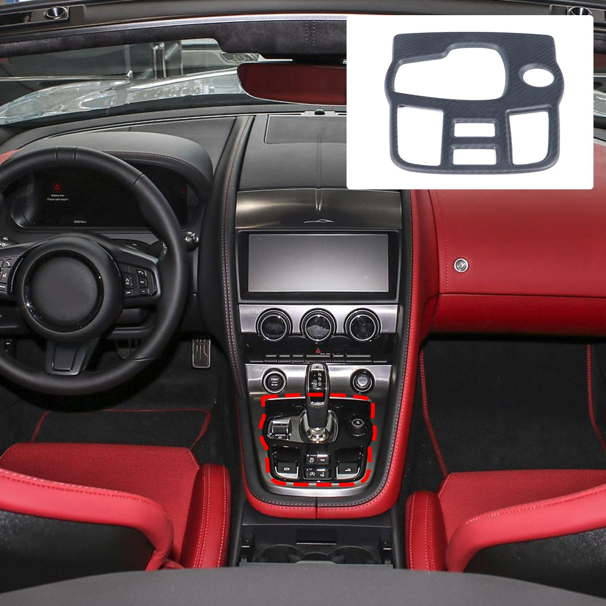 Matte Real Carbon Fiber Gear Shift Indicator Trim For Jaguar F-TYPE X152 2013+ 2