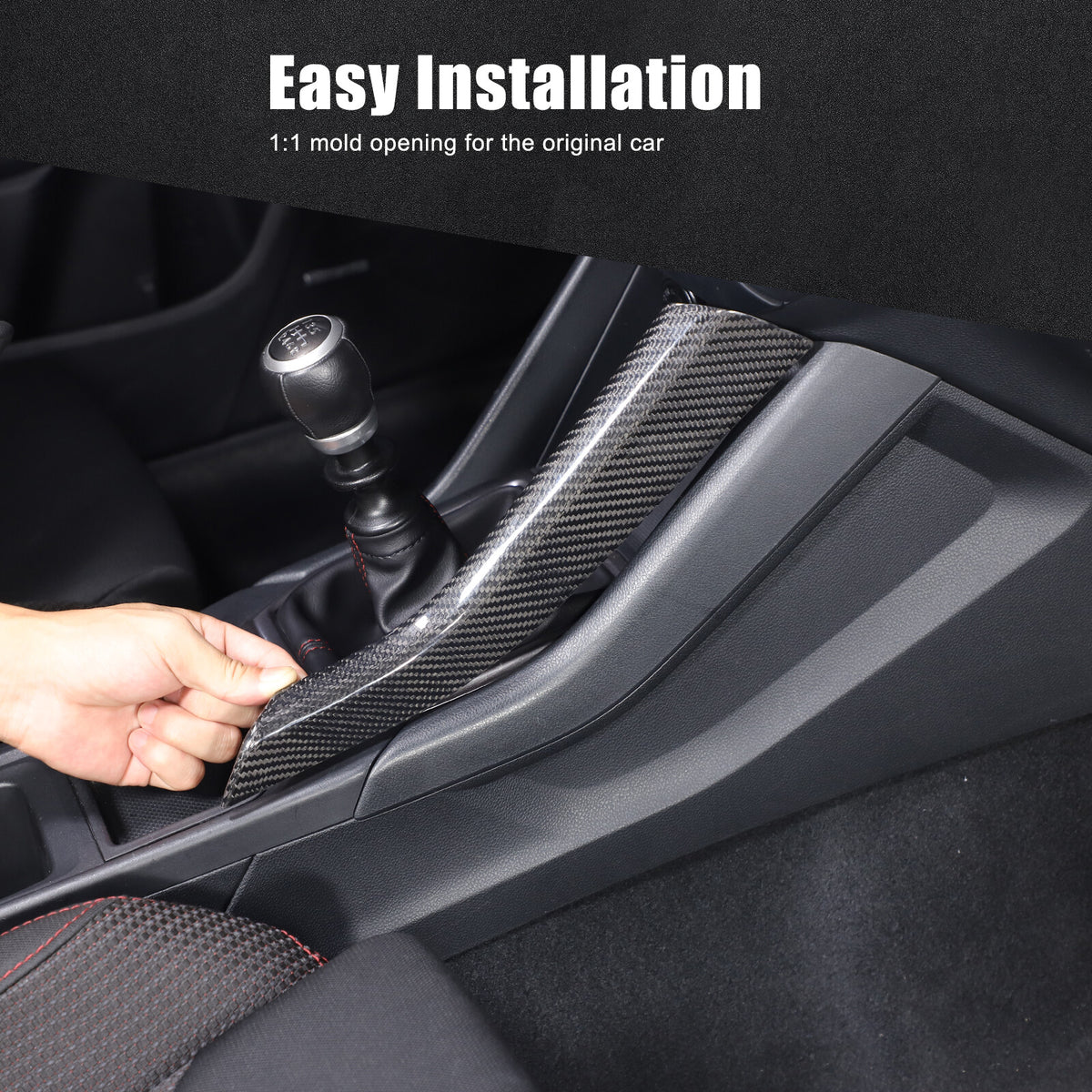 Real Carbon Fiber Side Gear Shift Box Cover Trim For Subaru WRX STI VB 2022-2024 20