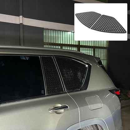 Black Aluminum Rear Triangular Window Honeycomb Panel Trim For Lexus LX J300 22+ 8