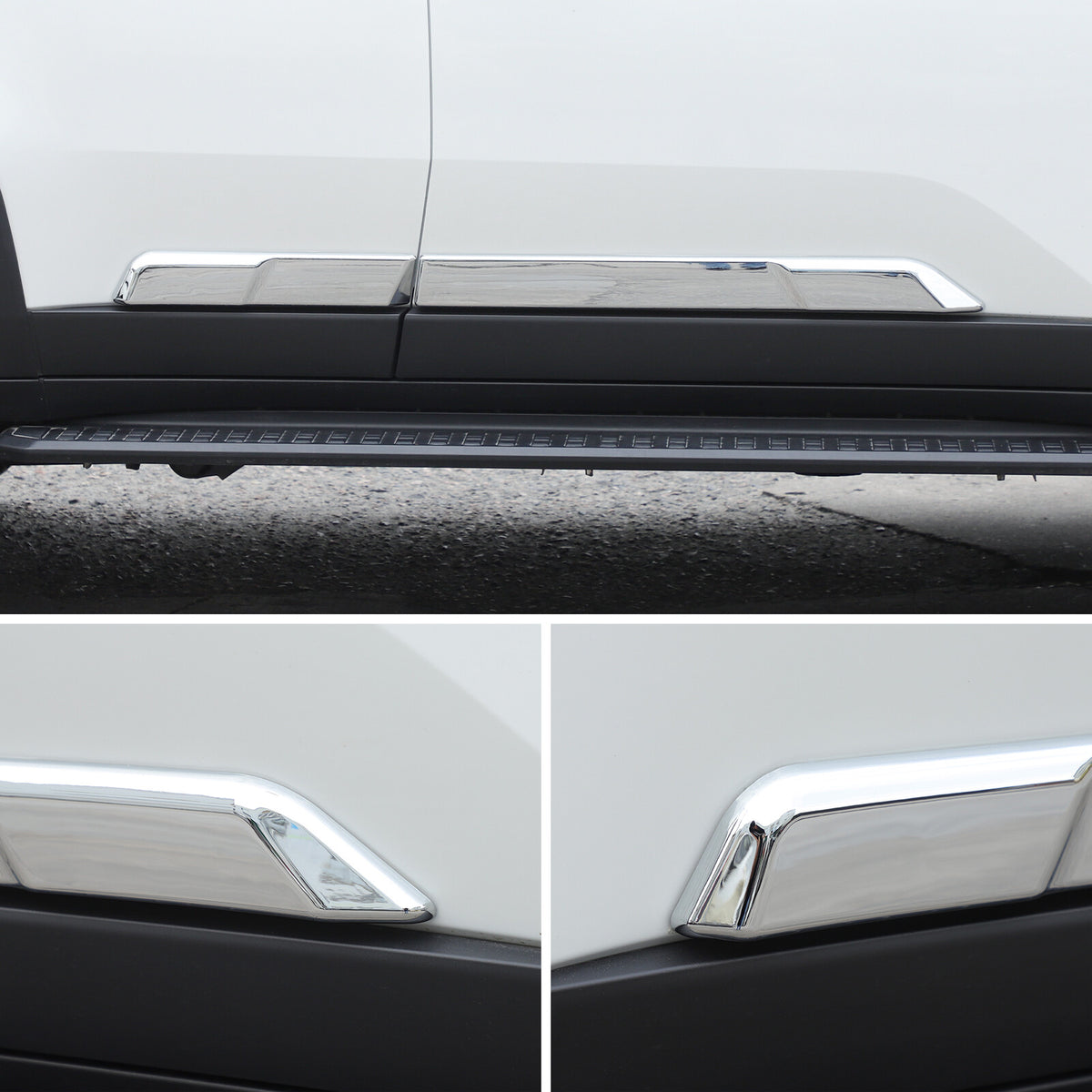 Silver Body Side Door Mouldings Cover Trim For Toyota Land Cruiser LC250 24+ 12