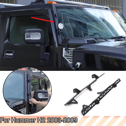 Black Steel A-Pillar LED Light Bar Mount Bracket For Hummer H2 2003-2009 US 2