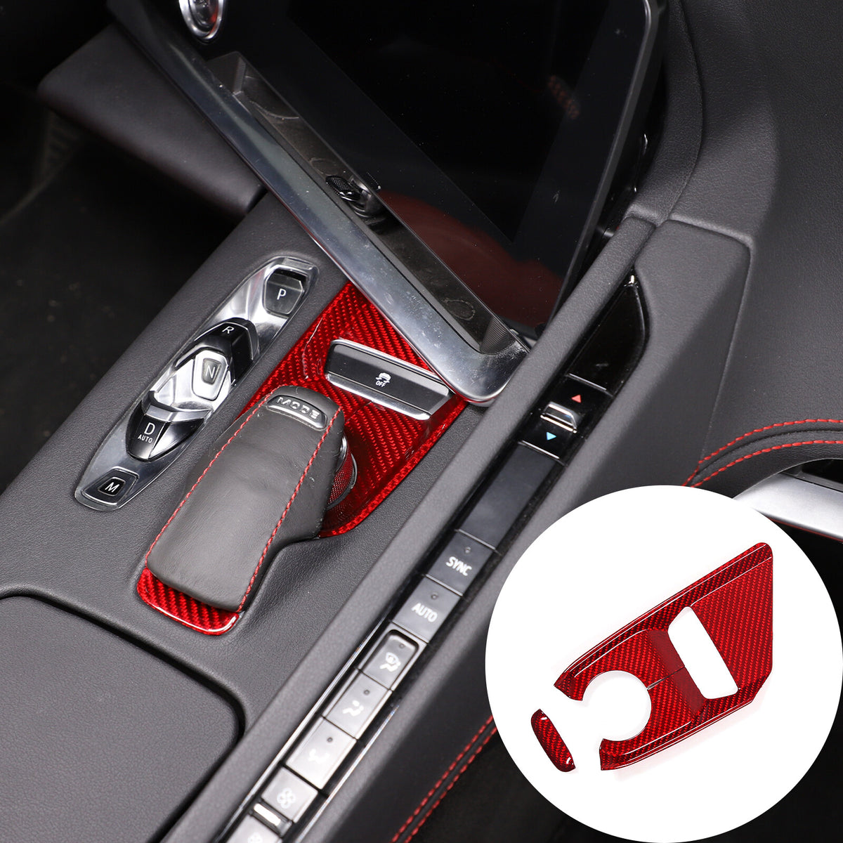 Red Real Carbon Fiber Interior Full Decor Cover Trim Kit for Corvette C8 2020-25 - Variants 11-15 4